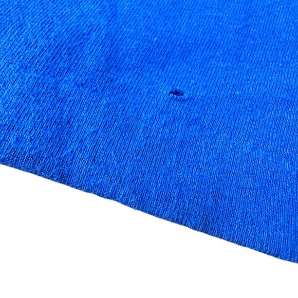 Vintage Garfield Wishin' I Was Fishing T-Shirt Men’s Medium Blue 70s USA Graphic - Picture 12 of 12